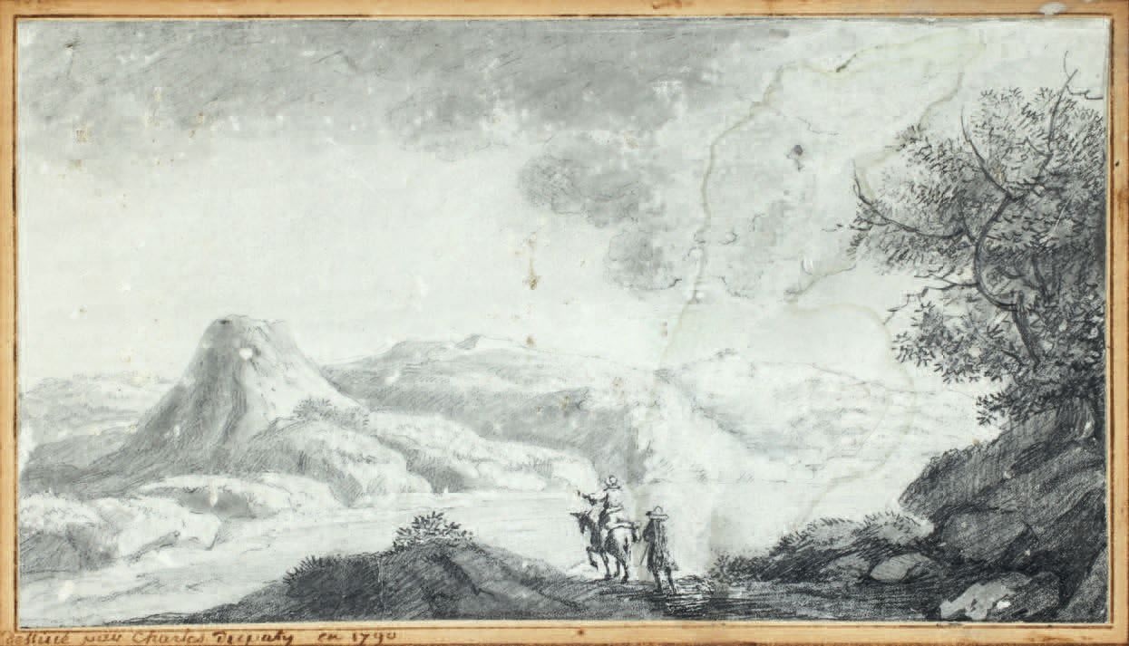 Charles DUPATY (1771-1825) Paesaggio animato
Matita nera, estompe su carta da ta&hellip;