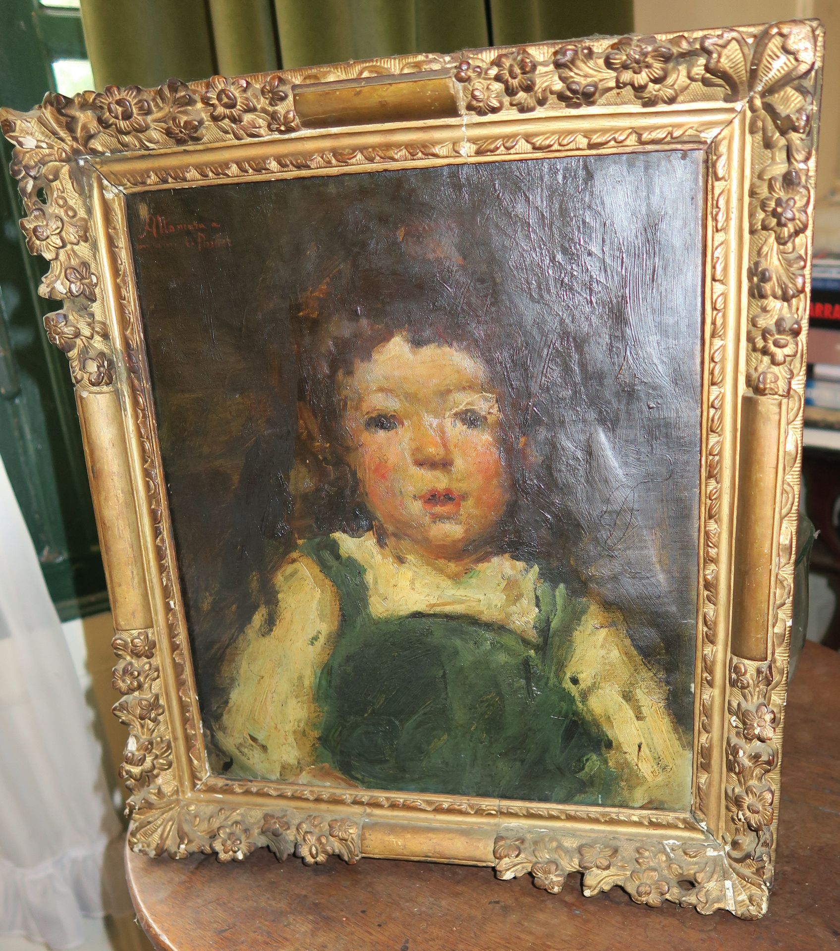 Ecole vers 1900, Altamura Portrait of a child Oil on canvas signed in the upper &hellip;