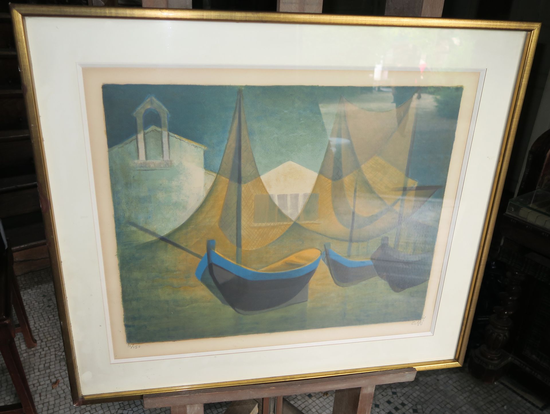 Louis TOFFOLI (1907-1999) The port of Madeira Lithograph signed and numbered 81/&hellip;