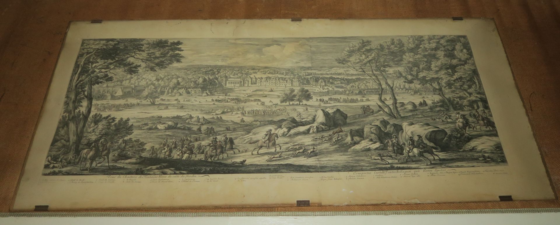 D'après Adam-François Van der Meulen Gran grabado enmarcado "Vista del castillo &hellip;