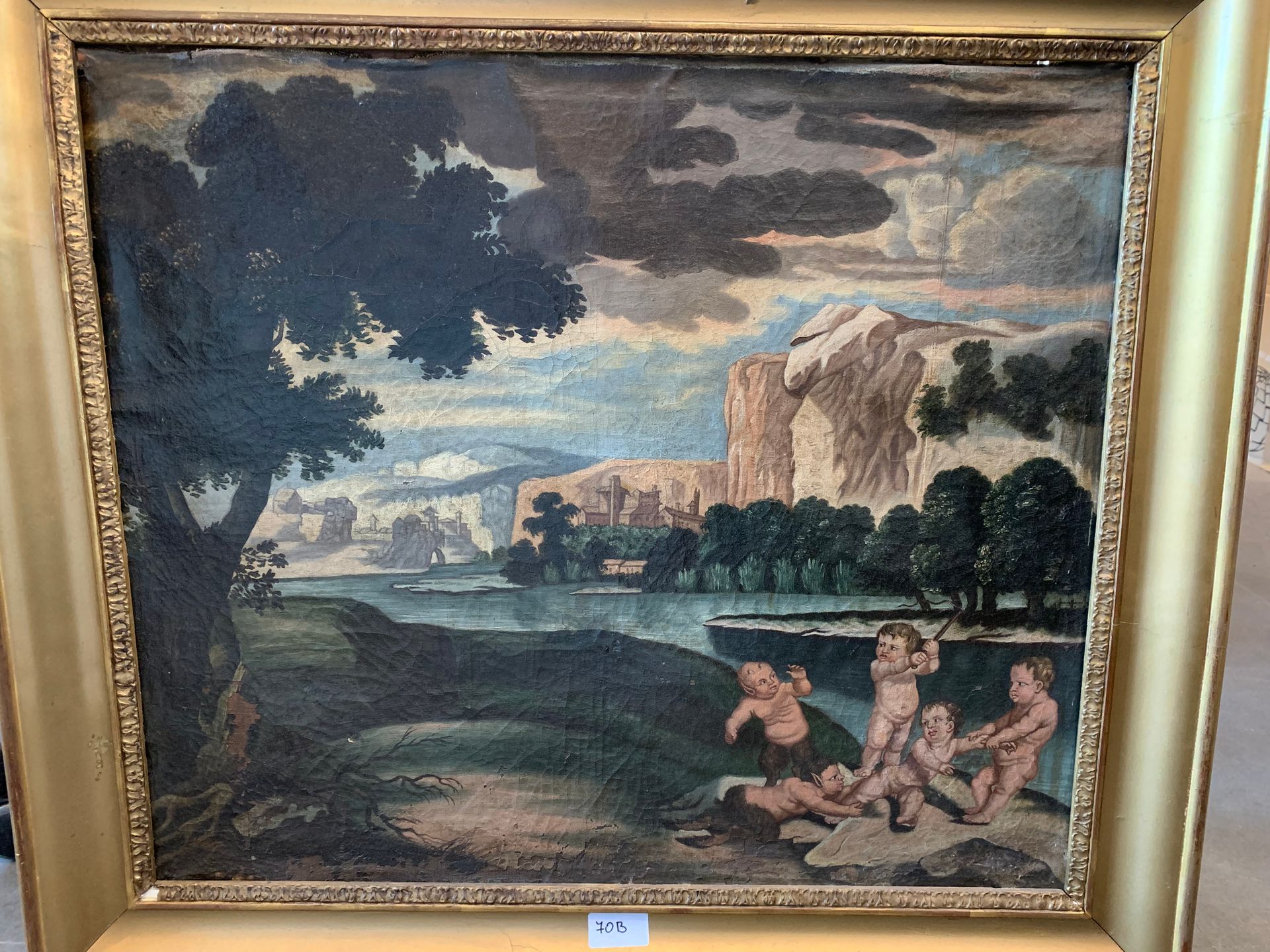 Ecole bolonaise vers 1600 Landscape with putti
Oil on canvas 60.5x51.5 cm.
(acci&hellip;