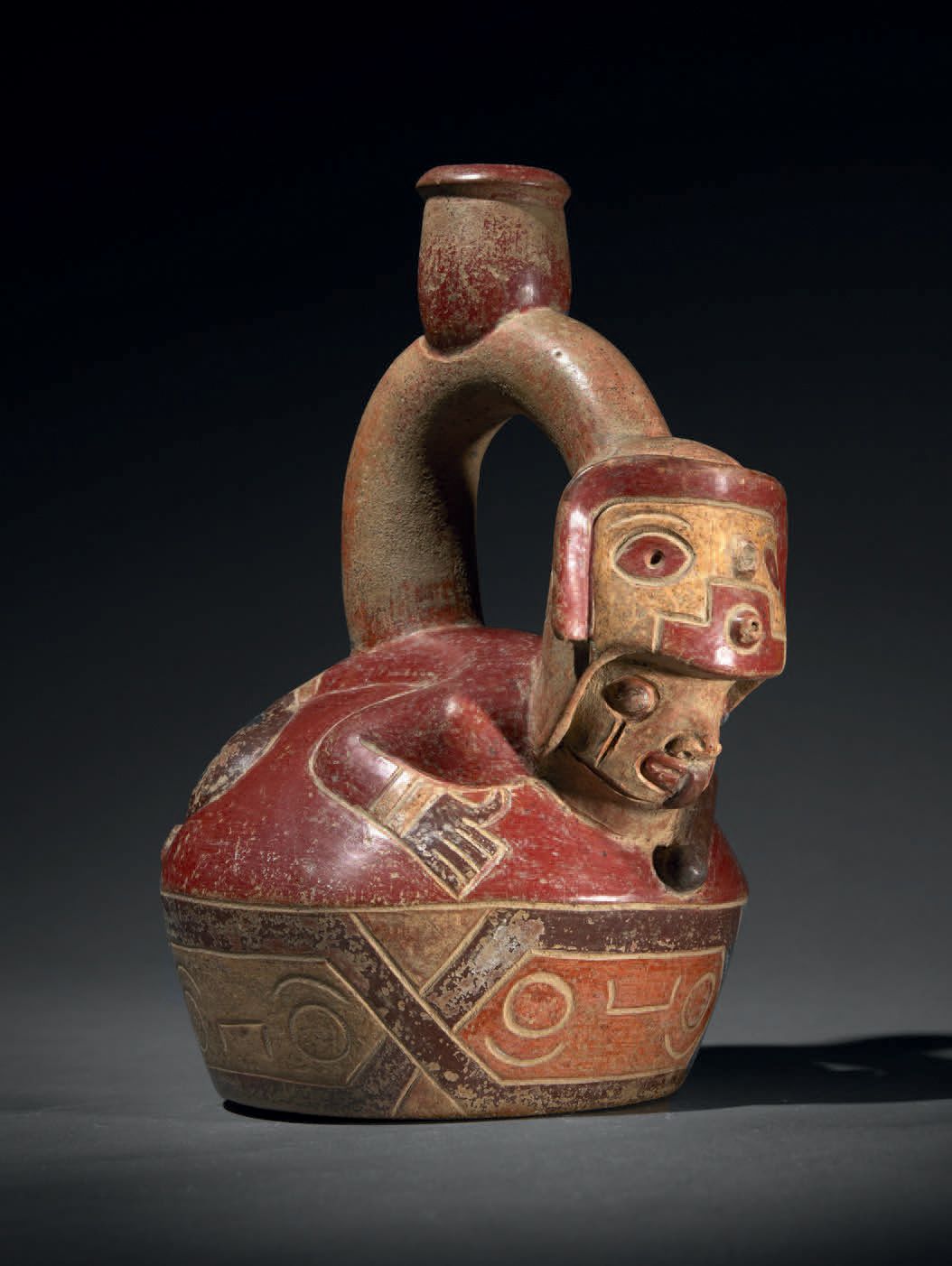 Null Ɵ Chavín (Tembladera) vessel with supernatural figure, Peru, polychrome cer&hellip;