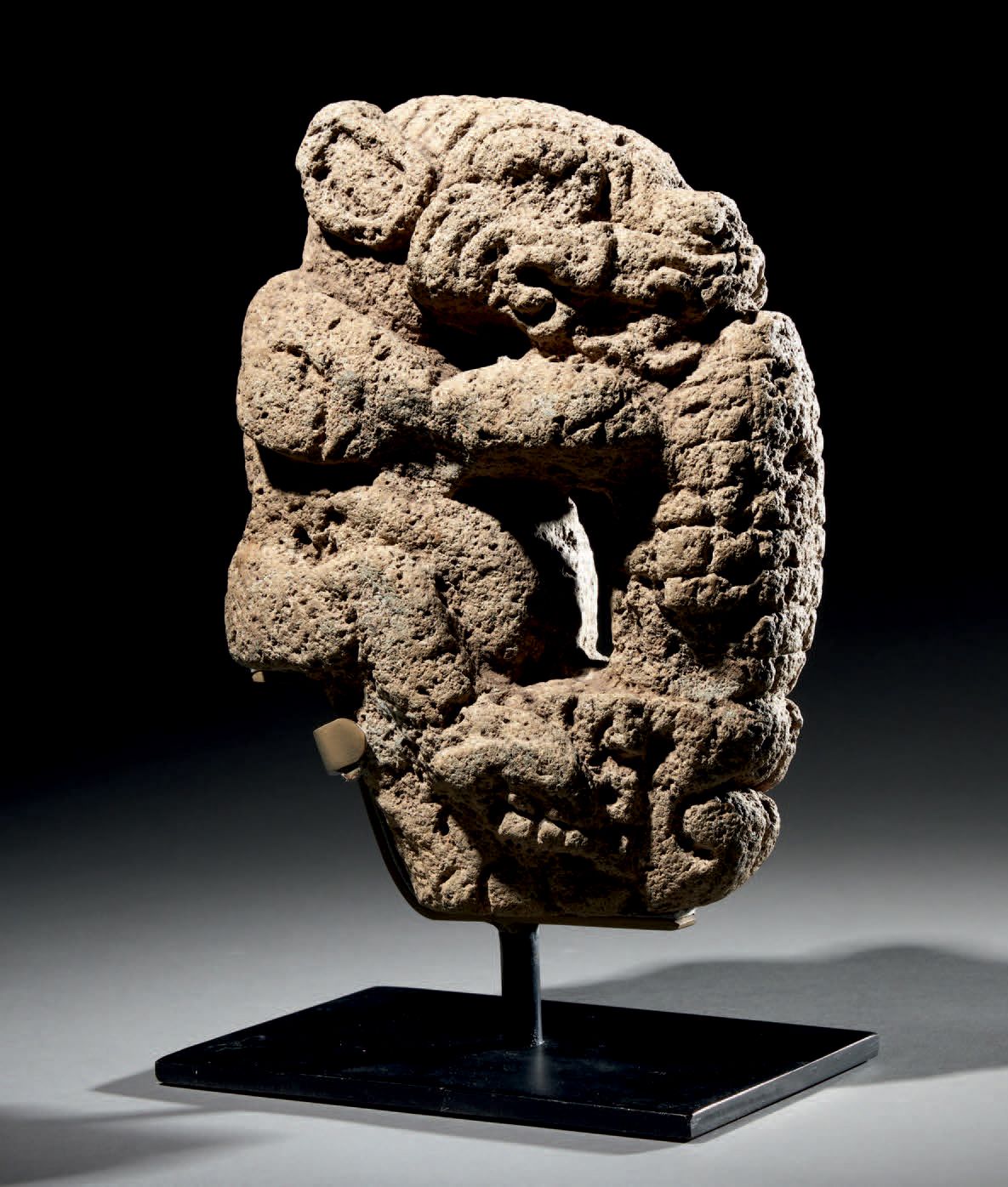 Null Ɵ Veracruz hacha depicting a jaguar, Mexico, volcanic stone with rough pati&hellip;