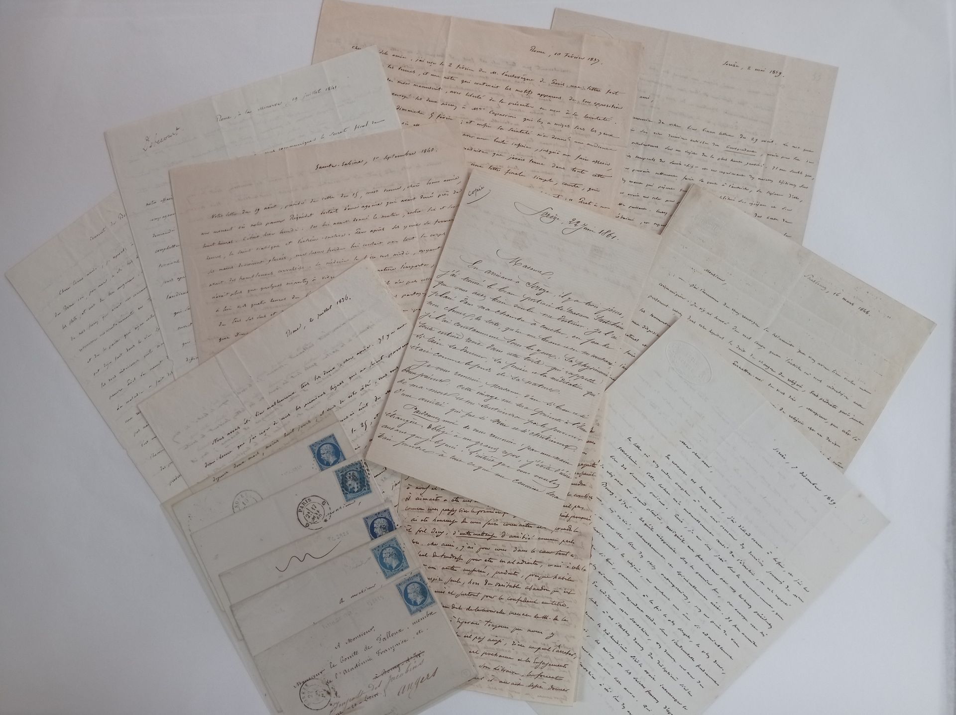 LACORDAIRE Jean-Baptiste-Henri (1802-1861) 8 lettres autographes signées adressé&hellip;