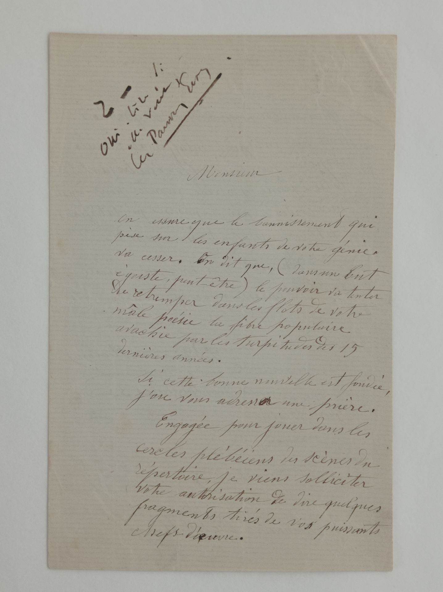 HUGO Victor (1802-1885). MELIN Pauline de, lettre autographe signée, Paris, 11 a&hellip;