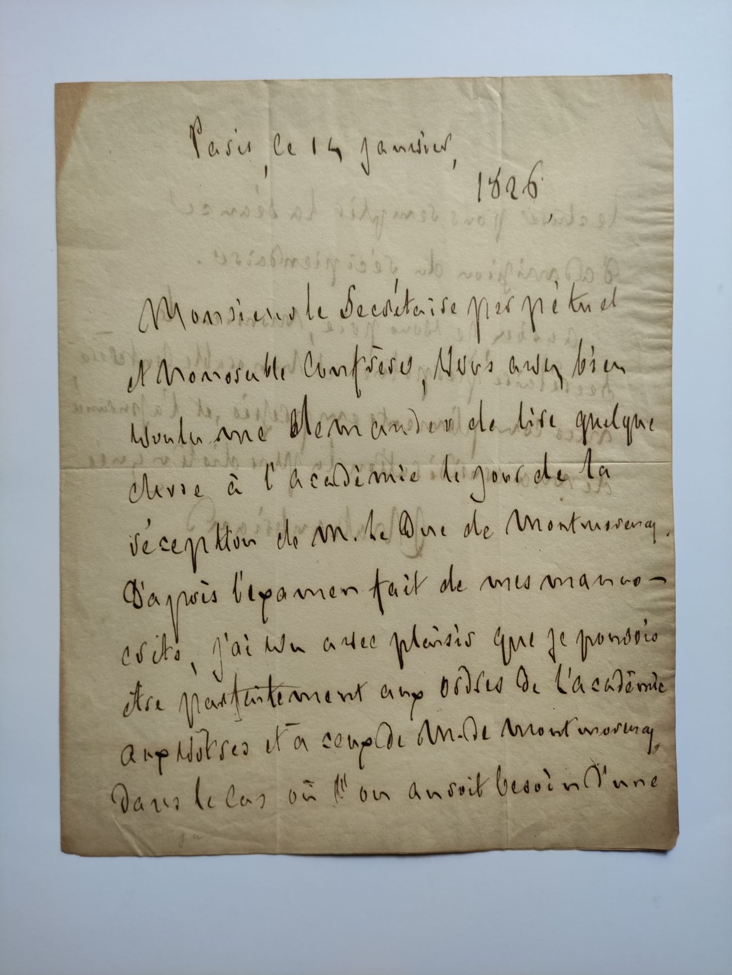 CHATEAUBRIAND François-René vicomte de (1768-1848). Carta autógrafa firmada a M.&hellip;