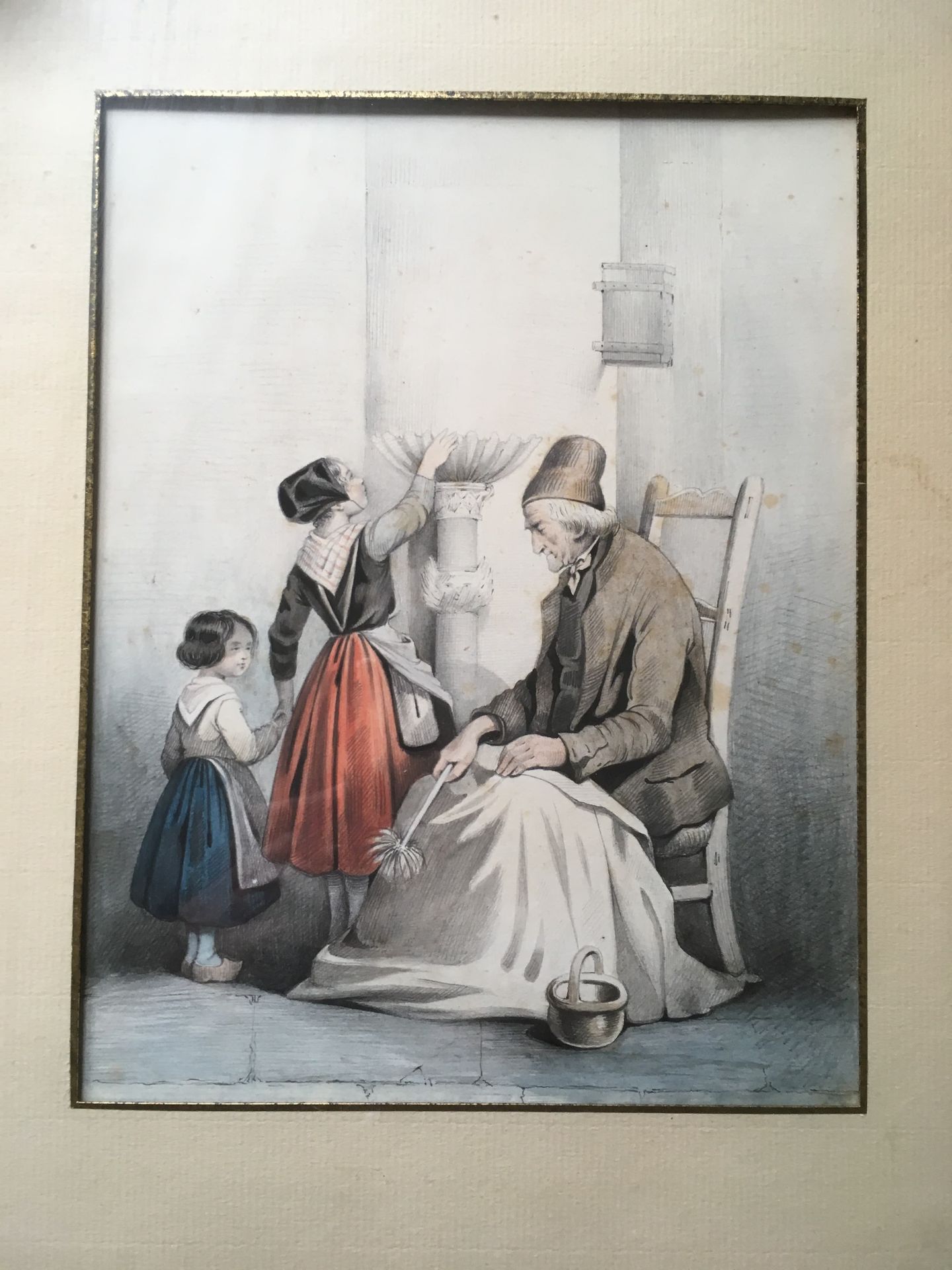 Ecole FRANCAISE de la fin du XIXème siècle Le bedeau
Crayon et aquarelle sur pap&hellip;