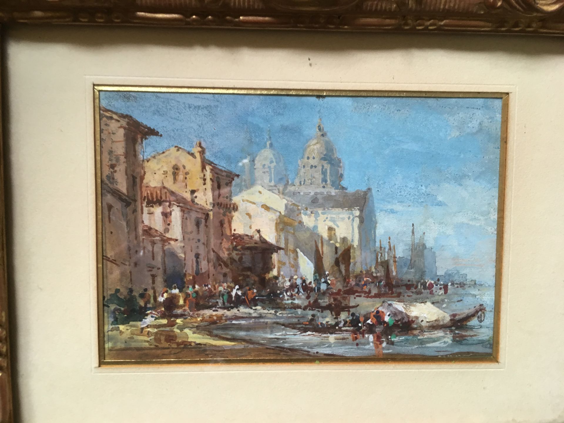 Ecole Italienne du XIXème siècle Vue de Venise Gouache et aquarelle sur papier 1&hellip;