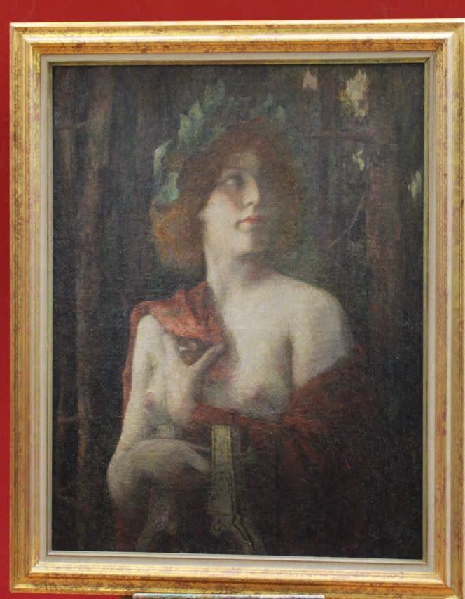 Henri GUINIER (1867-1927) La Nymphe Erato Huile sur toile 84 x 54 cm