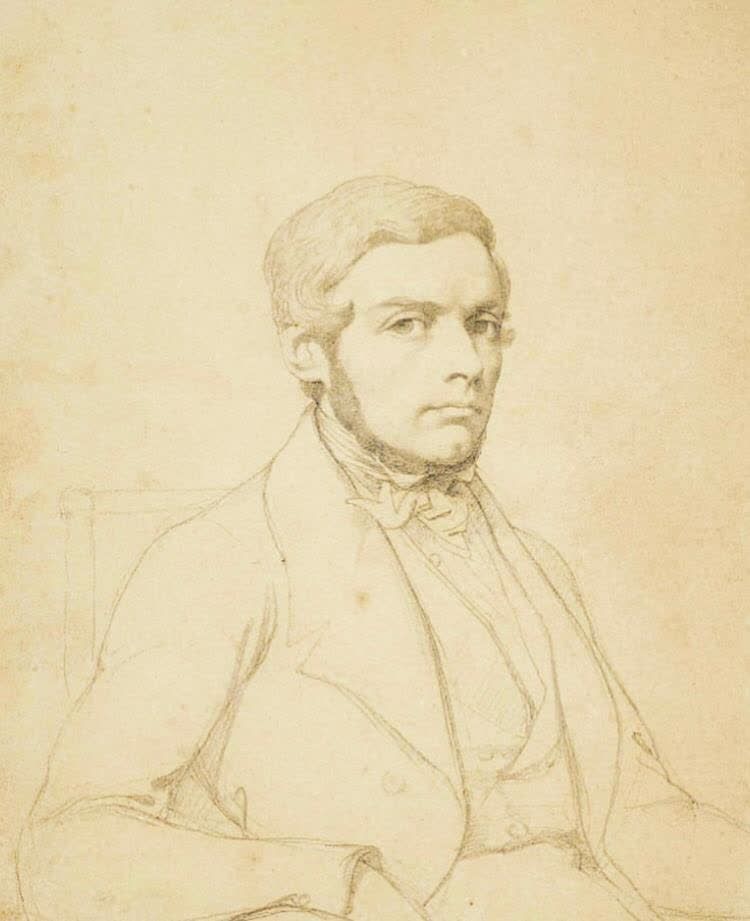 Charles GLEYRE (1806-1874) 画家Sébastien Cornu的肖像
纸上铅笔 23.5 x 18.5 cm