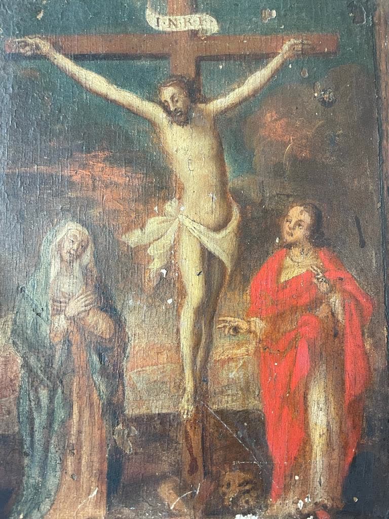 Ecole Flamande, début du XVIIème siècle 基督的圣像
板上油画
34 x 24.5 cm
(磨损)