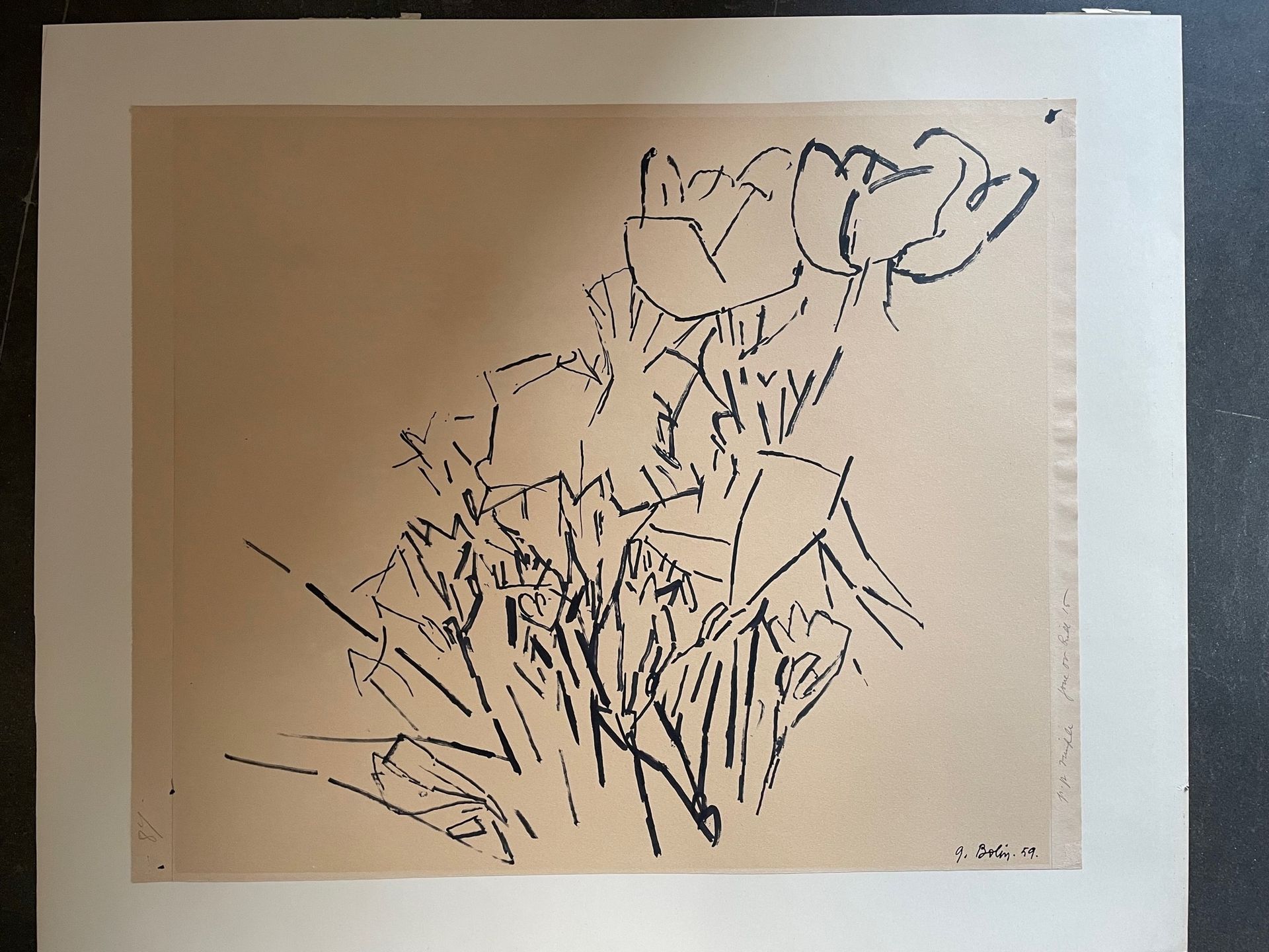 GUSTAV BOLIN (1920-1999) 
抽象构成（1959年）

纸上水墨，右下方有签名和日期59

44 x 54 厘米