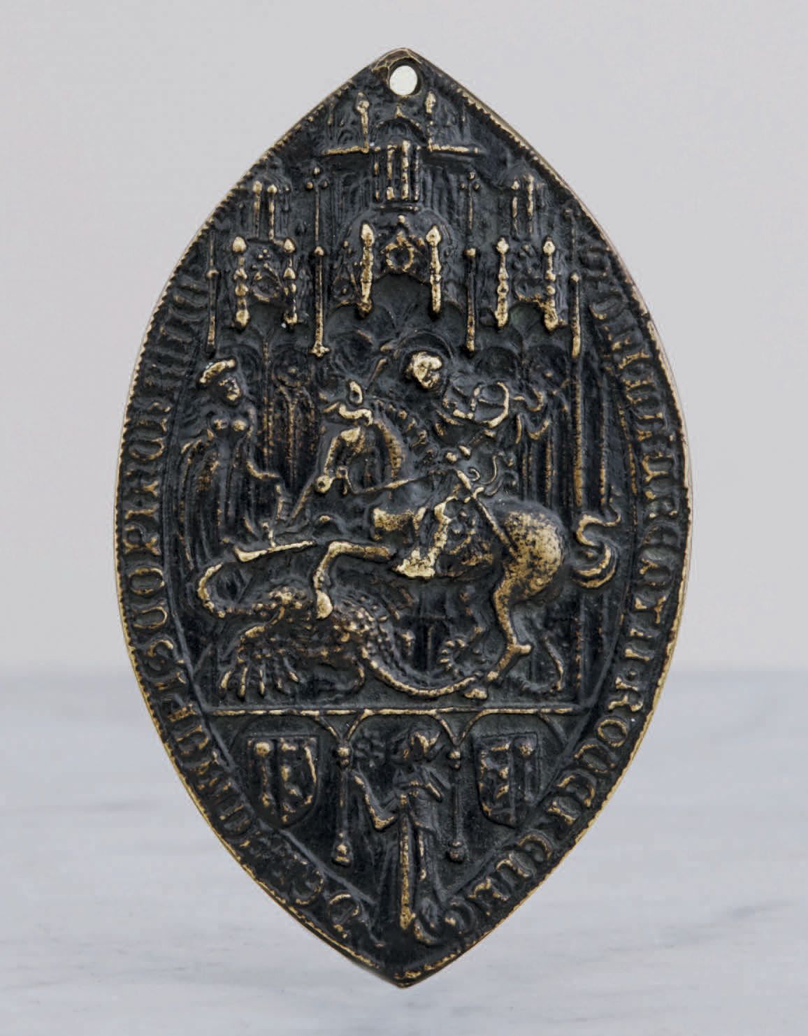 Null Sceau en bronze de Lorenzo Roverella, évêque de Ferrare (1460-1474), surmou&hellip;