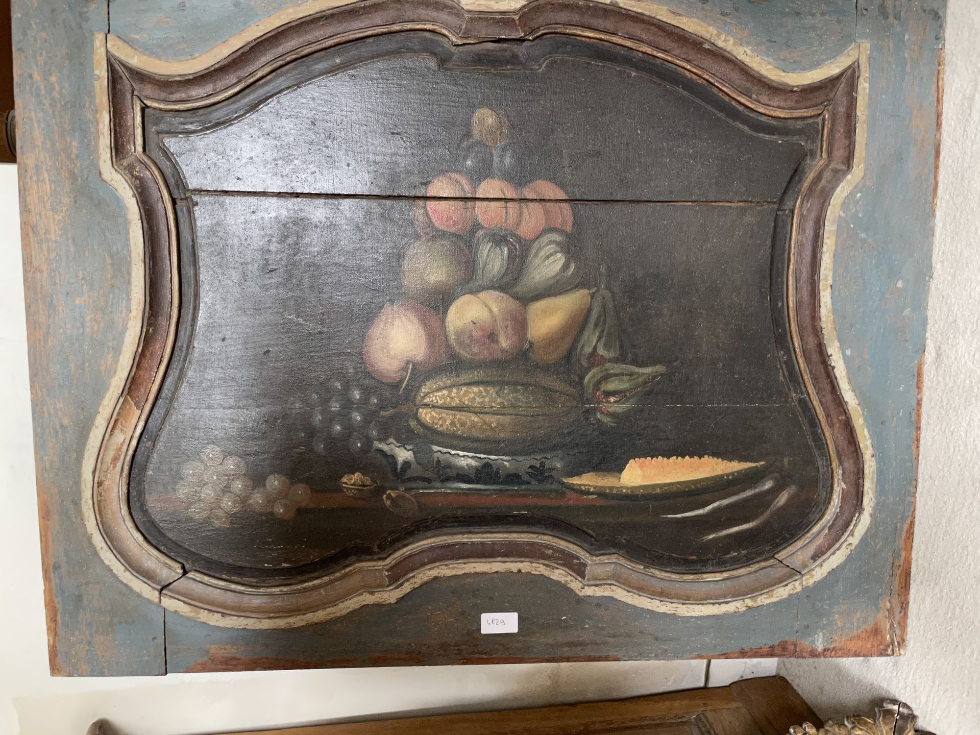 Null 装饰板
木制彩绘
带有静物装饰
18世纪
H.70厘米 - 宽89厘米