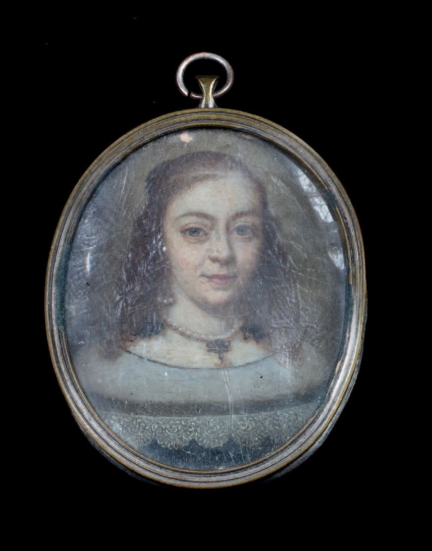 ECOLE ANGLAISE, VERS 1680 Portrait de femme en robe bordée de dentelle
Miniature&hellip;