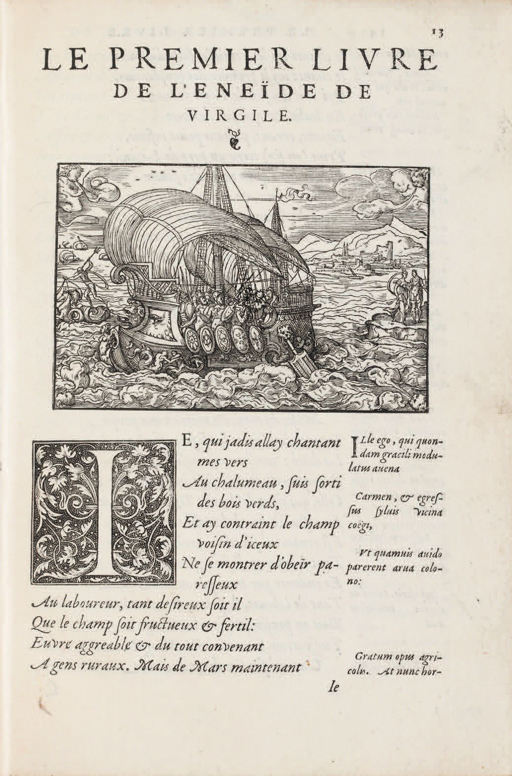 DES MASURES (Louis). Ɵ - 维尔吉利。拉丁诗人中的王子维吉尔的《埃涅阿斯》。里昂，Jean de Tournes, 1560. In-4,&hellip;