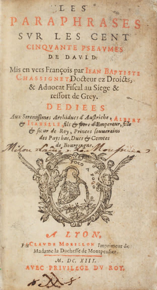 Null Ɵ Les Paraphrases sur les cent cinquante pseaumes de David.里昂，克劳德-莫里昂，1613年&hellip;