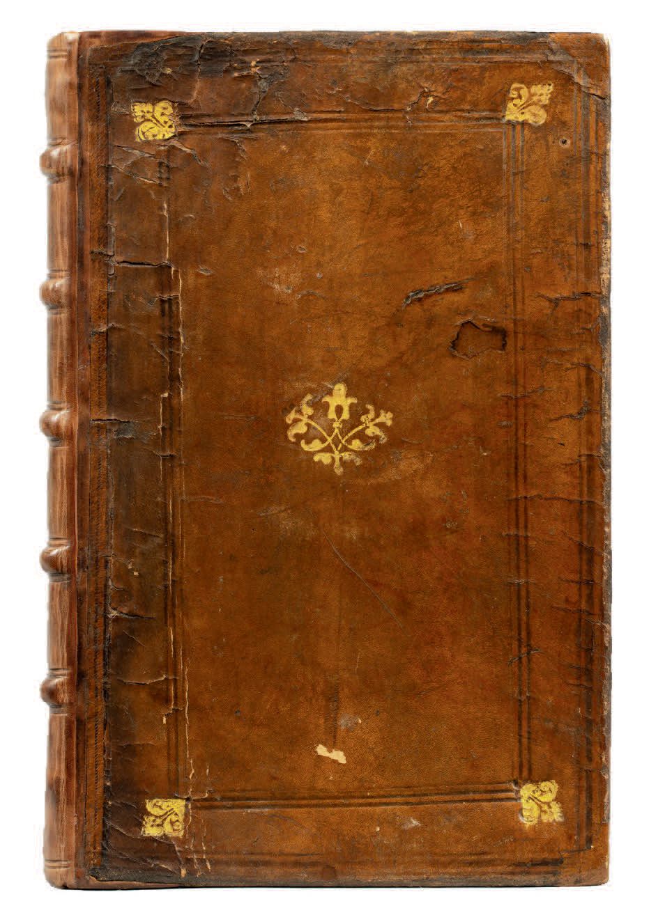 RONSARD (Pierre de). Ɵ 《奥德》的前四册。博卡奇之子乐团。巴黎，纪尧姆-卡维拉特[原文如此]，1550年。8开本，黄褐色小牛皮，双框，有三&hellip;
