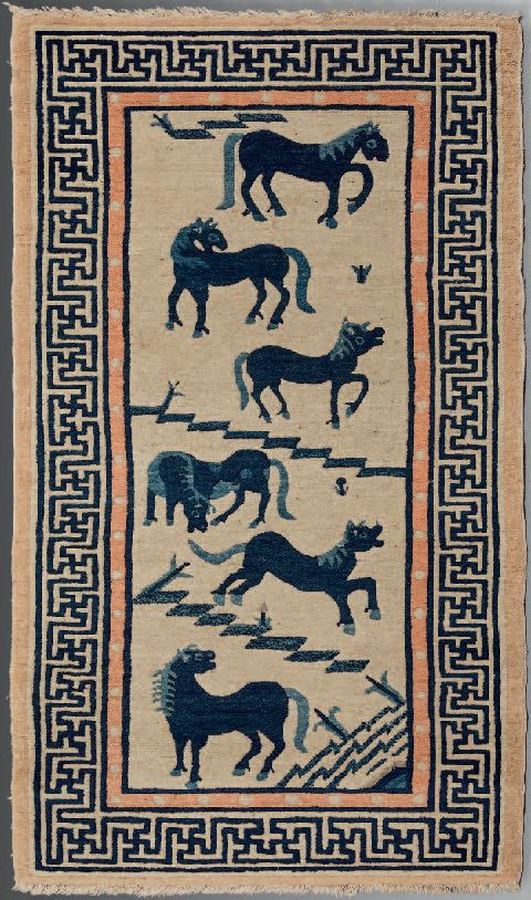 Null Pao-Tao-Teppich eines chinesischen Gelehrten, China
Feld, das mit fünf Pfer&hellip;