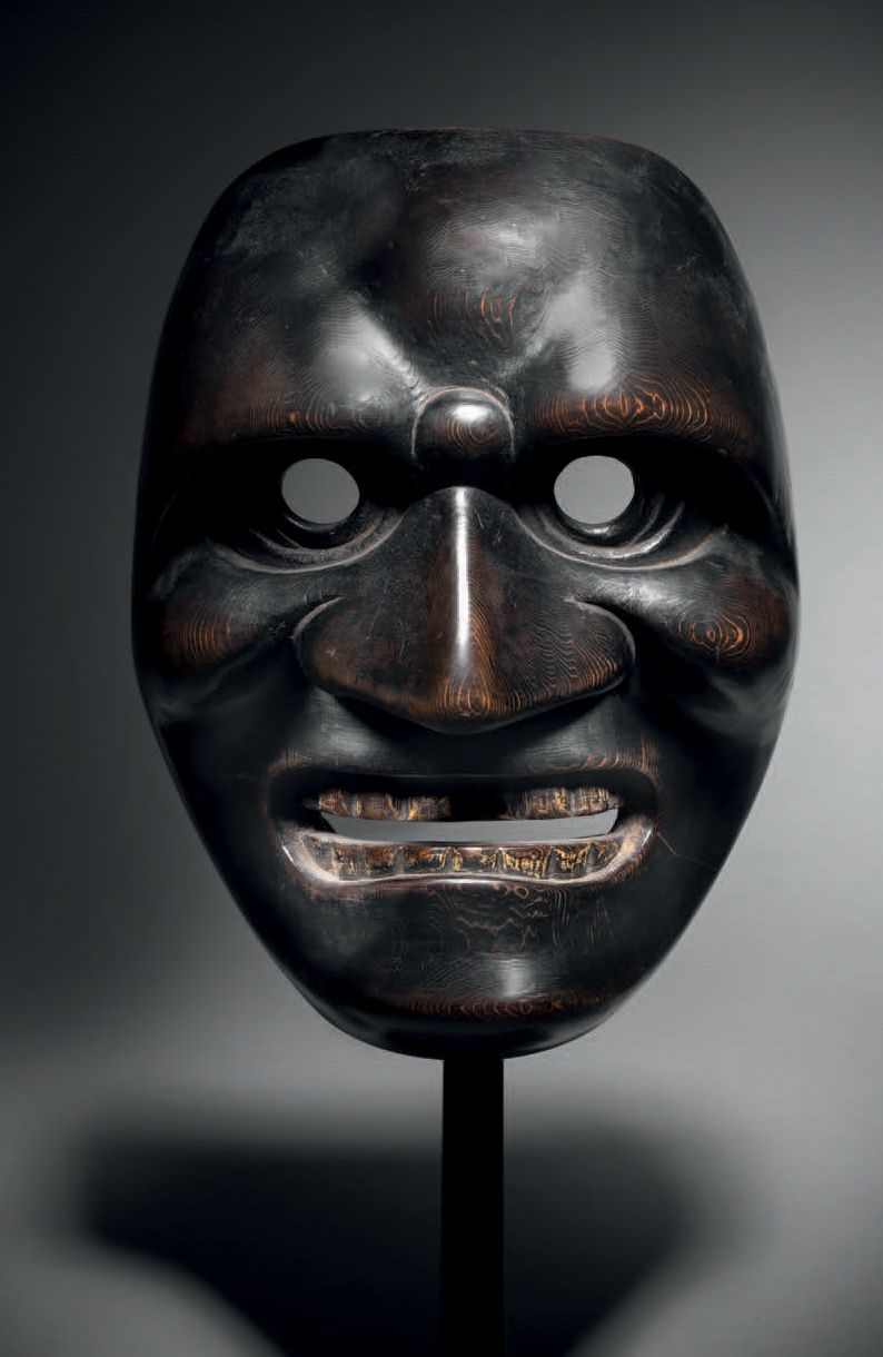 Null Mask of a fierce god, Tsurimanako ? Noh theater, Japan, 19th century H. 20,&hellip;