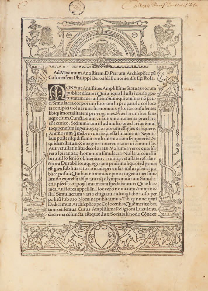 APULÉE. Commentarii a Philippo Beroaldo conditi in Asinum aureum lucii Apuleii.S&hellip;