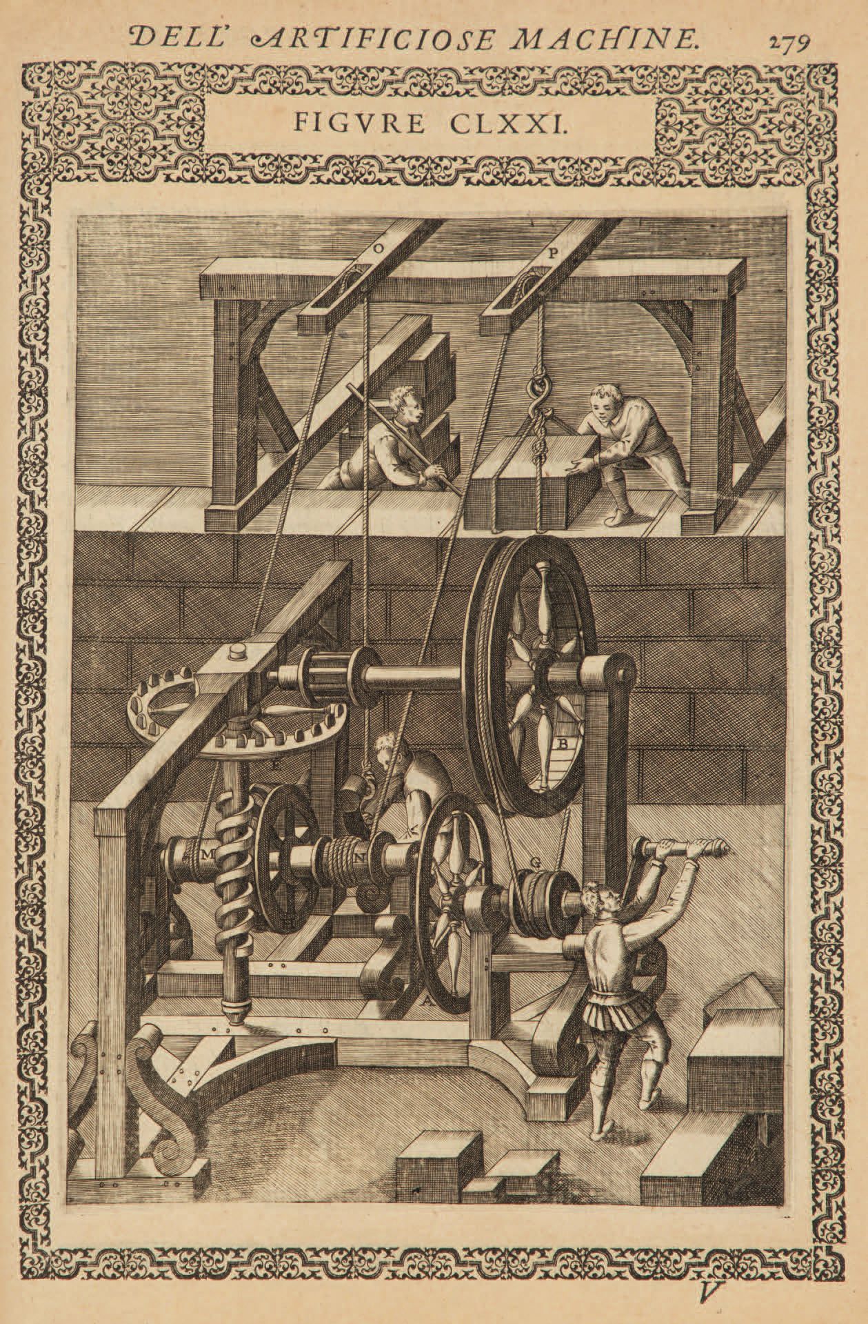 RAMELLI (Agostino). 多样化和人工化的机器。巴黎, In casa del'autore, 1588.双开本，软牛皮纸，书脊上有墨水标题（当时&hellip;