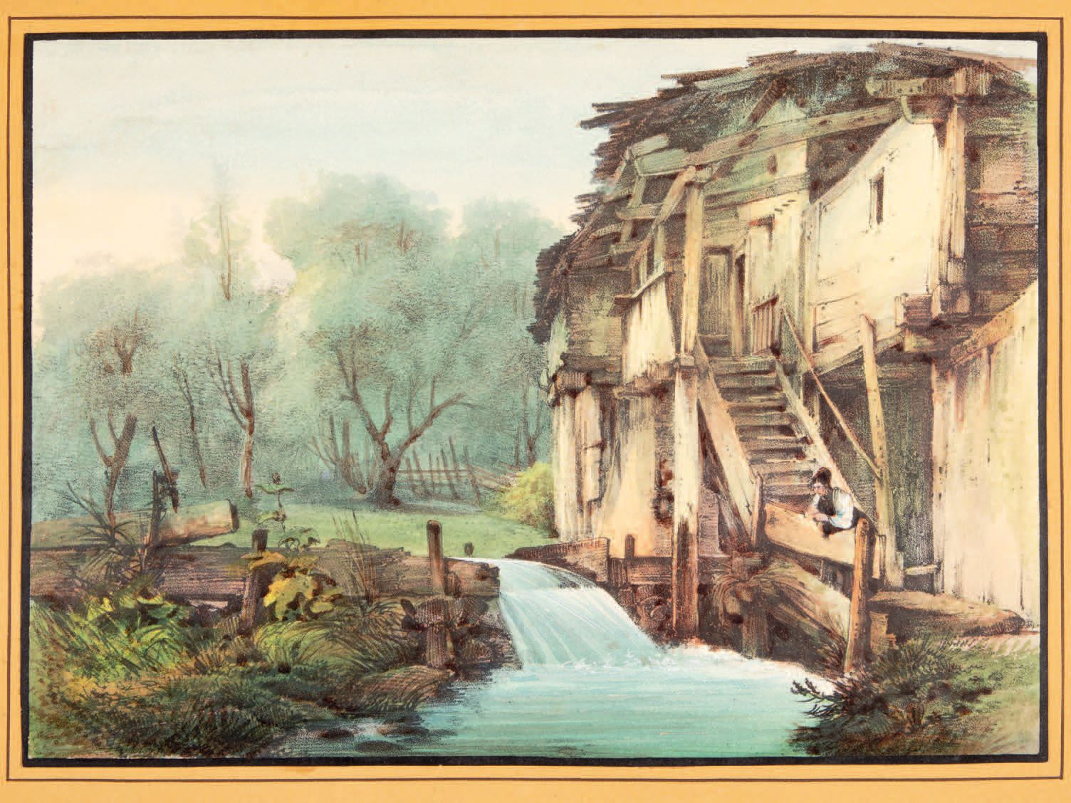 Null 由31幅1820-1830年的石版画组成的彩色画册。小对开，半俄罗斯红皮，朱色马洛格纸板，第一块板上有鎏金标题，光滑的书脊上有完整的标题（该时期的装订&hellip;