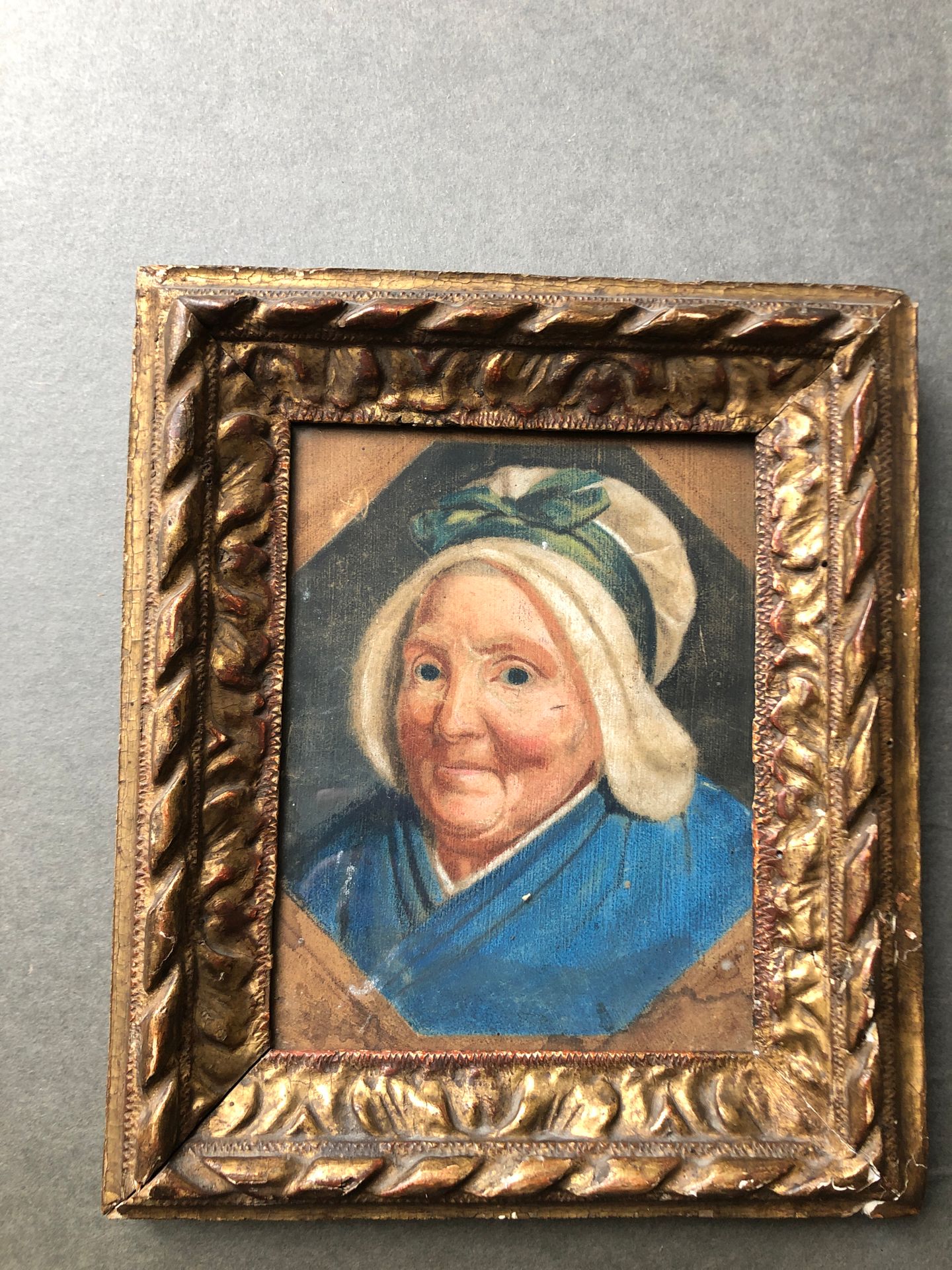 Ecole française de la fin du XVIIIe siècle Porträt einer Dame in königsblauem Ge&hellip;