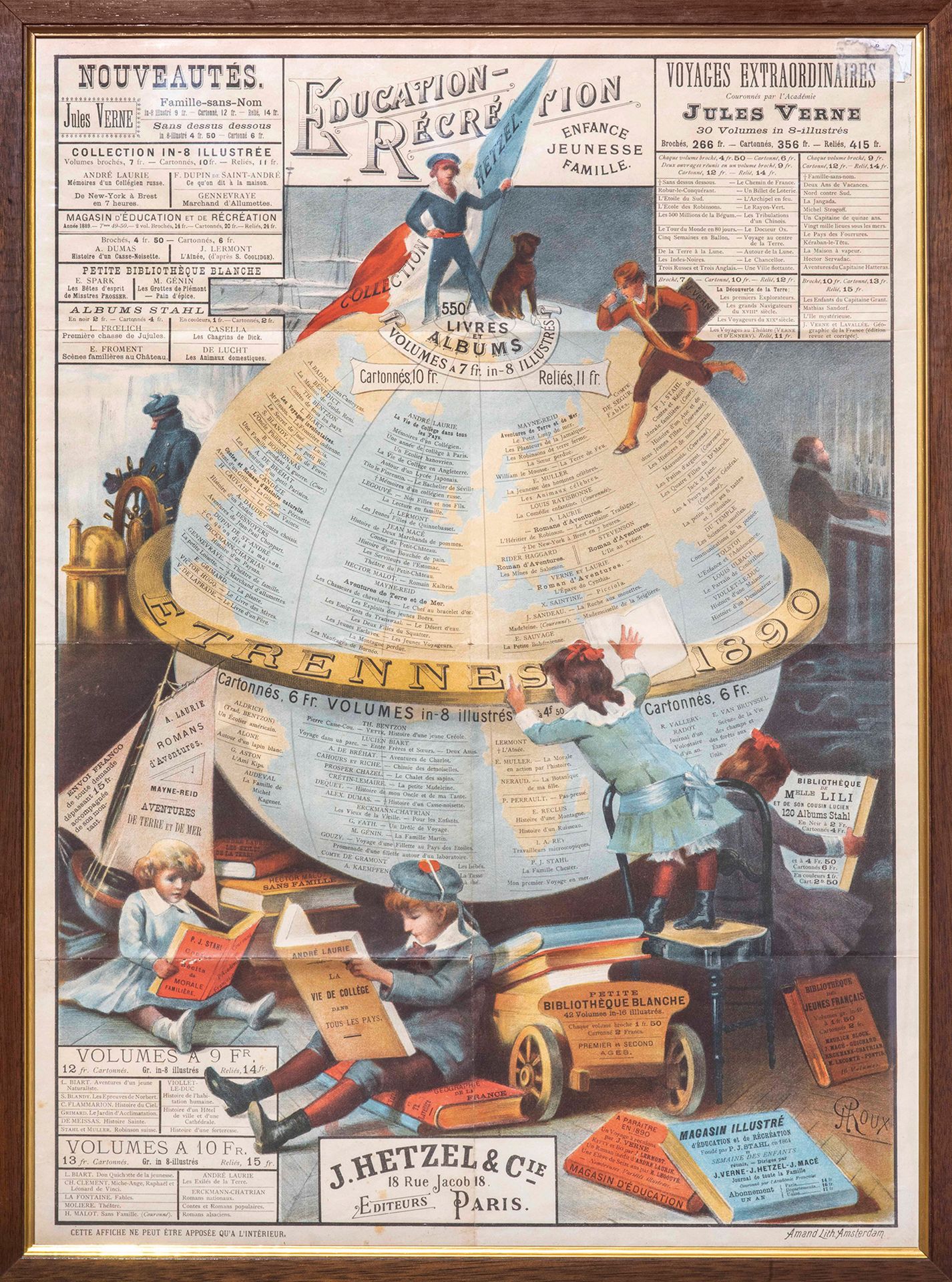 Null 1890年Étrennes的Hetzel海报，被称为 "au Globe terrestre"。巴黎，J. Hetzel et Cie, 1889年。&hellip;