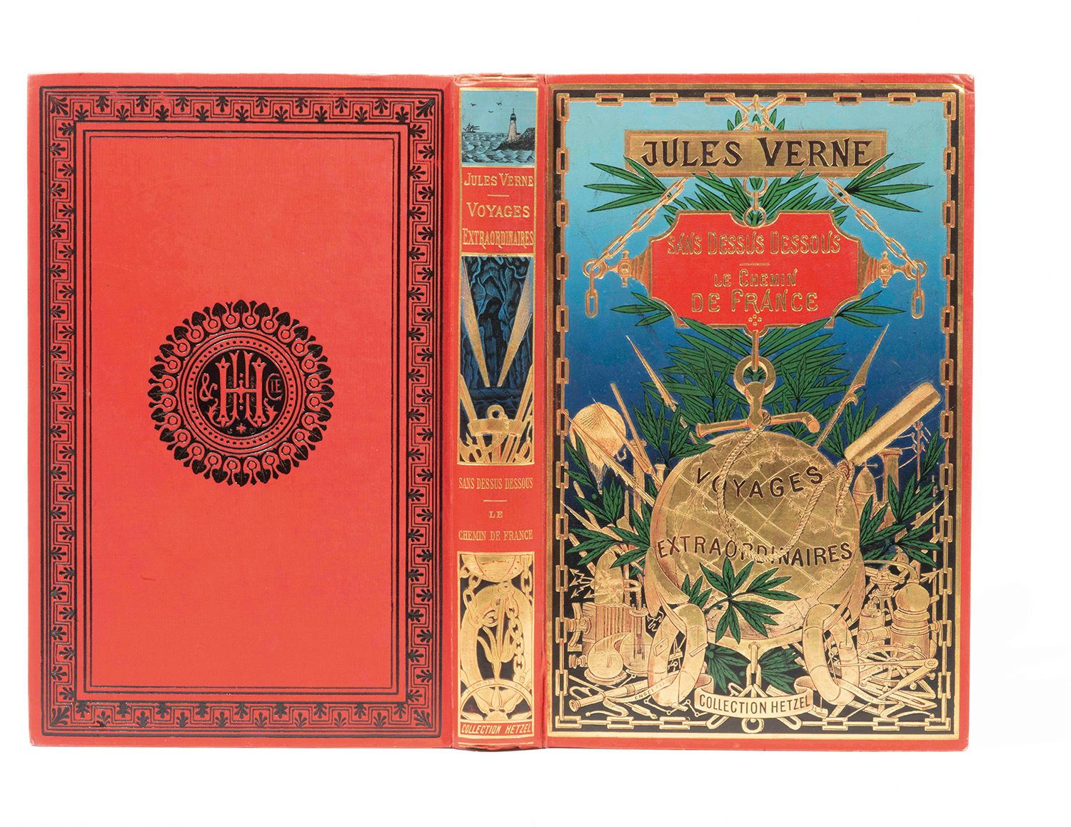 Null Sans dessus dessous und [France] Le Chemin de France von Jules Verne. Illus&hellip;