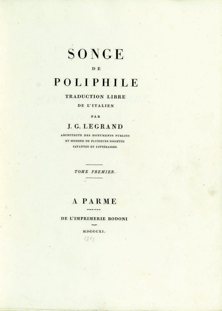 COLONNA (Francesco). Der Traum des Poliphilus. Freie Übersetzung aus dem Italien&hellip;