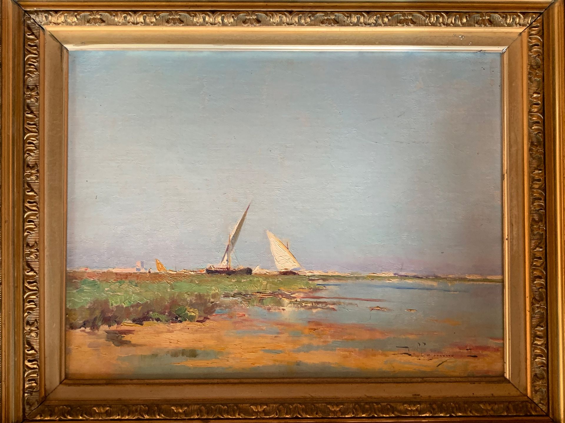 École Orientaliste The sailboats
Oil on canvas signed indistinctly lower right
H&hellip;