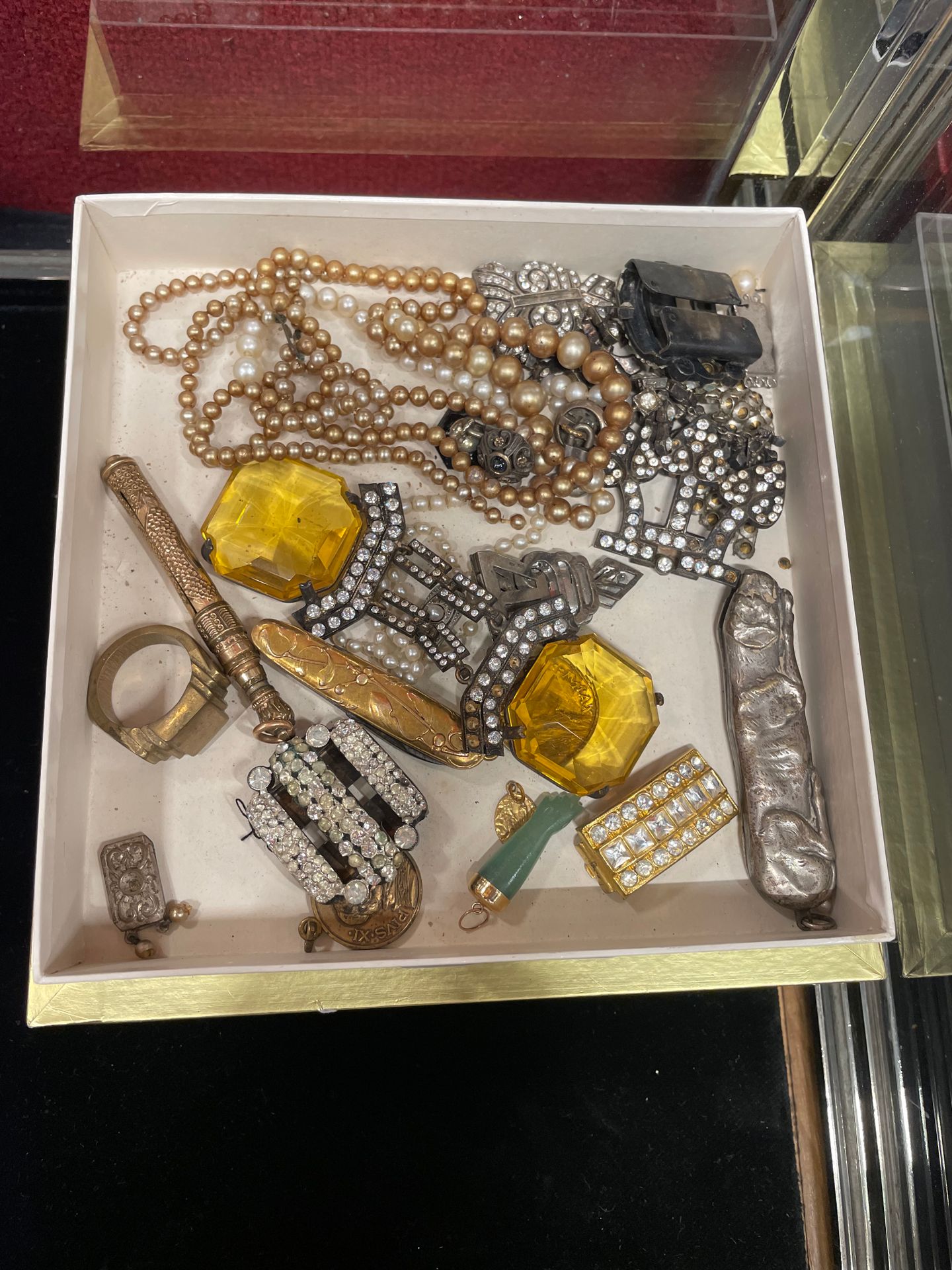 Null Gold plated costume jewelry and rhinestone jewelry set