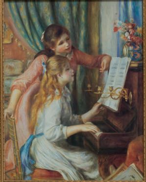 Null 三幅复制品
- 睡莲，莫奈之后，90 x 90厘米和48 x 57厘米
- 两个年轻女孩在钢琴旁，摄于雷诺阿，80 x 61 cm