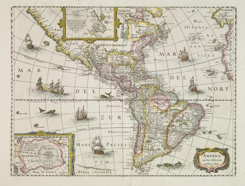 HONDIUS, H America noviter delineata. Amsterdam, 1631 [1639-1649]. Beau col. D'é&hellip;