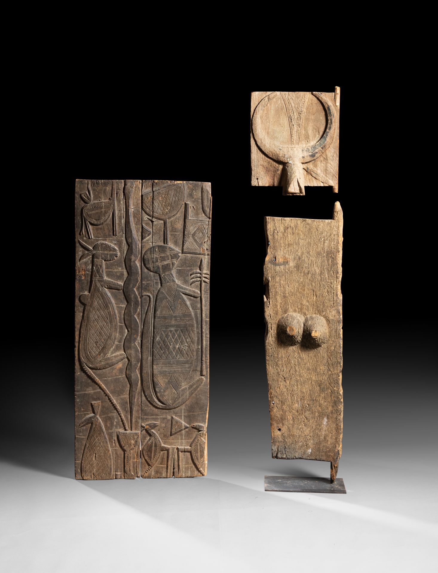 Null Set of three wooden doors: a Dogon door, Mali, a Baule door, Ivory Coast an&hellip;