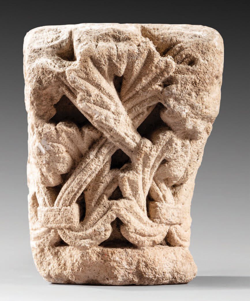 Null Deeply carved limestone capital with interlacing foliage.
12th century
H. 2&hellip;