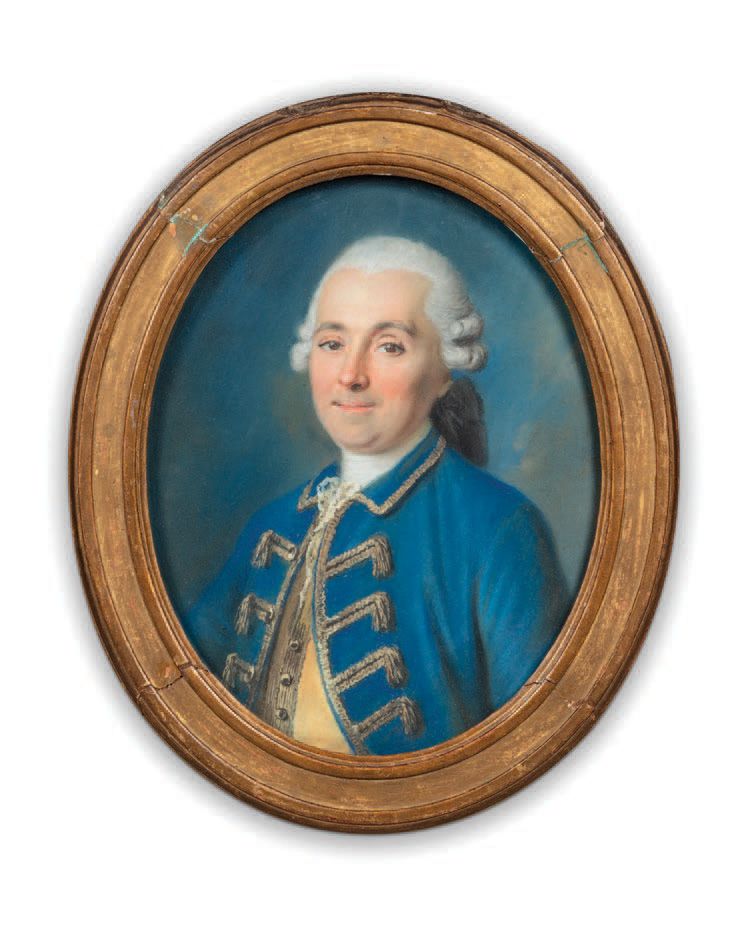 Ecole française du milieu du XVIIIe siècle Portrait en buste d'un gentilhomme, e&hellip;