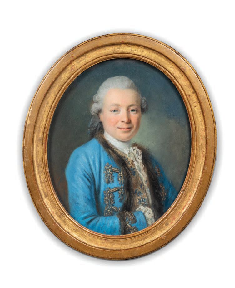 Ecole française du milieu du XVIIIe siècle Brustbild eines Edelmanns in einer bl&hellip;
