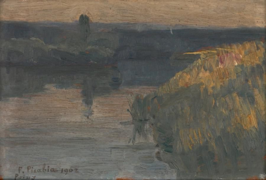 Francis PICABIA (1879-1953) Paysage à Poissy, 1902 Huile sur bois Signée en bas &hellip;