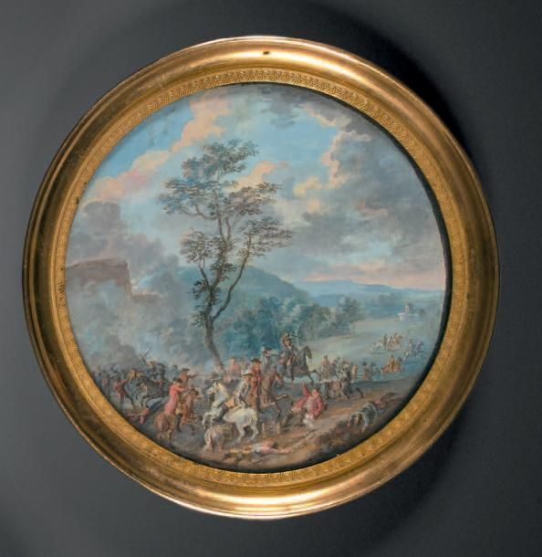 Louis-Nicolas Van BLARENBERGHE (Lille, 1716 - Fontainebleau, 1794) 
Scène de bat&hellip;