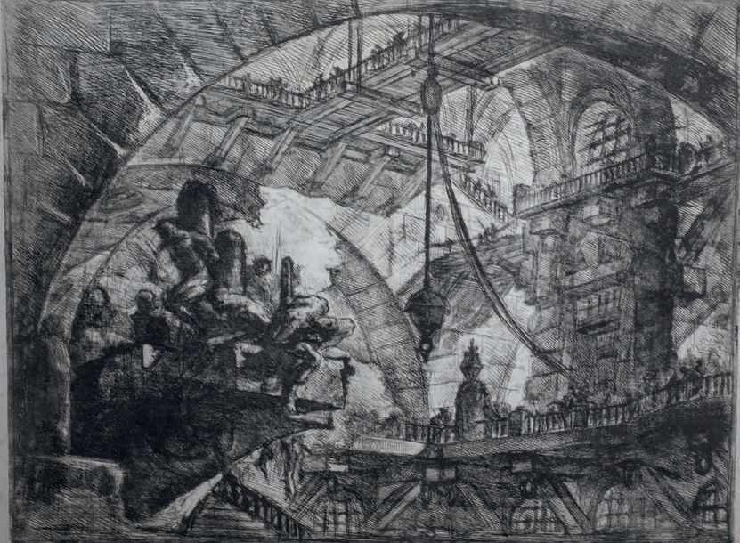 Giambattista PIRANESI (1720-1778) Prisonniers sur un éperon. (Carceri, pl. X). 1&hellip;