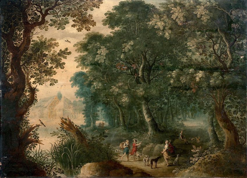 ABRAHAM GOVAERTS (ANVERS 1589-1626) Paysage de forêt avec Diane et ses nymphes
P&hellip;