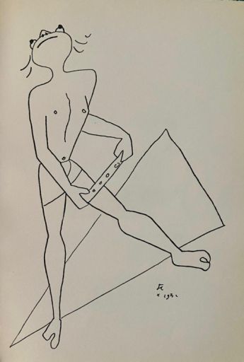 COCTEAU Jean (1889-1963) Lithographie"LA DANSEUSE",Monogrammé & datée dans la pl&hellip;
