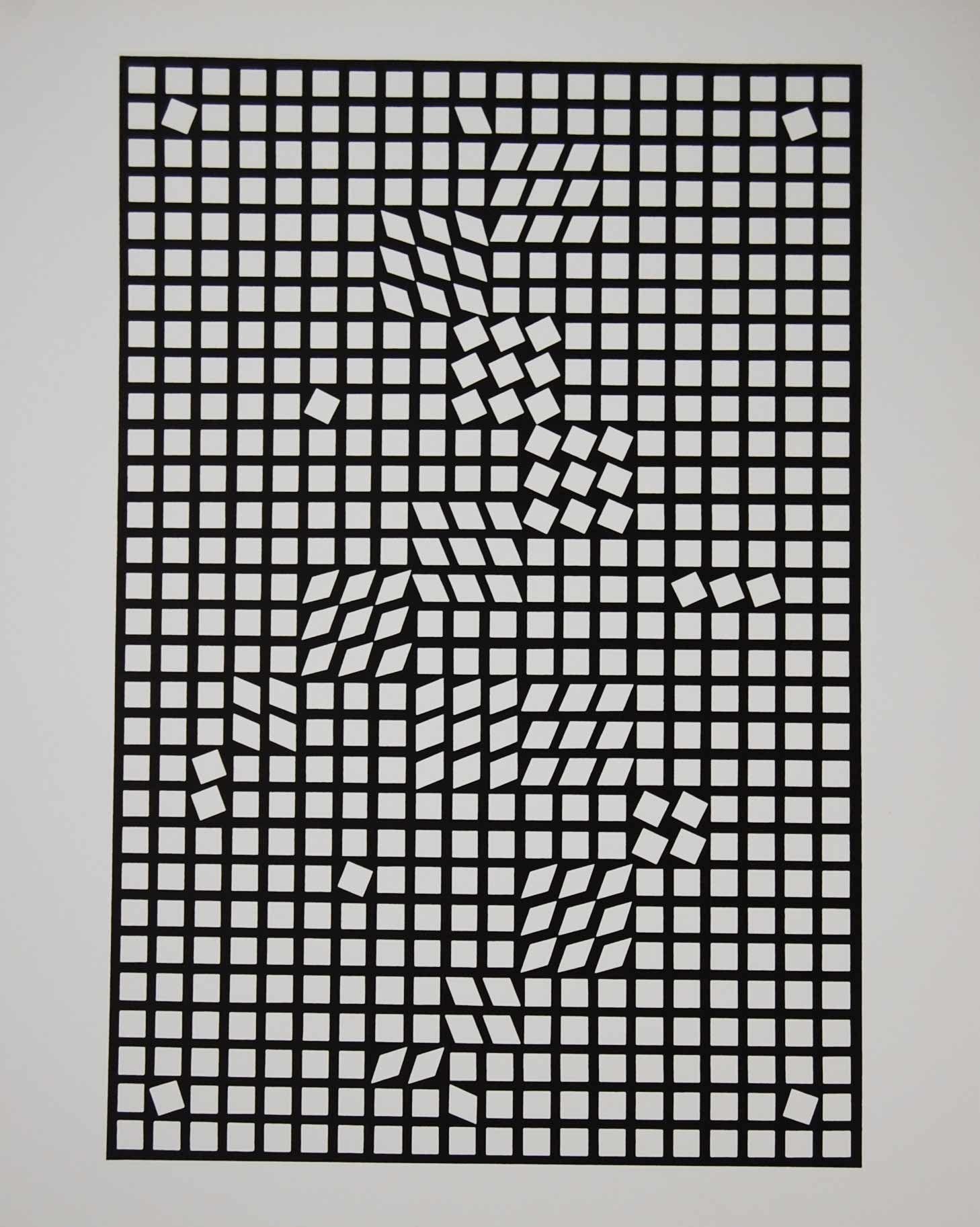 VASARELY Victor (1908 - 1997) Sérigraphie"TLINKO",1973, format papier 36x29. D a&hellip;