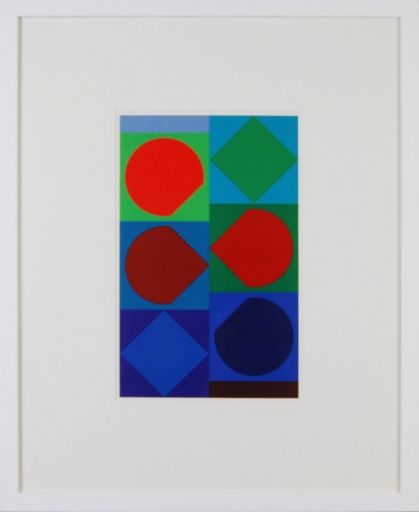 VASARELY Victor (1908 - 1997) Lithographie"COMPOSITION",Format :30 x 19 x 0cm.