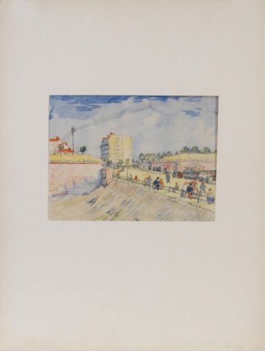 VAN GOGH Vincent (D'après) (1853 - 1890) Pochoir"L ENTREE DE LA VILLE",D’aprés u&hellip;