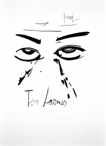 BUFFET Bernard (d’après ) (1928 - 1999) Gravure"LES LARMES",D'après un dessin à &hellip;