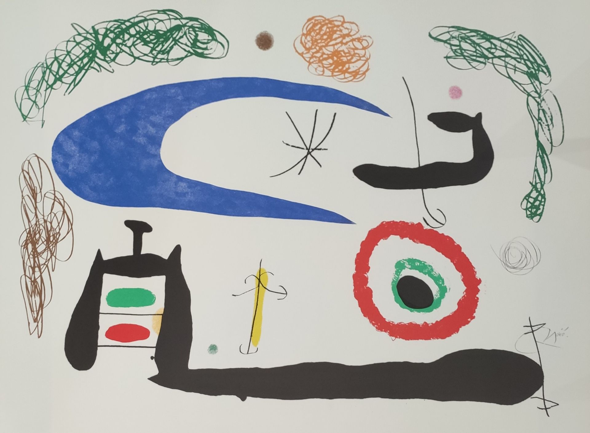MIRO Joan (d'aprés) (1893 - 1983) Lithograph "COMPOSITION", signed in the plate &hellip;