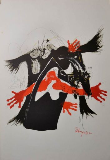 REBEYROLLE Paul (1926 - 2005) Lithographie"COMPOSITION",Signée en bas à droite d&hellip;